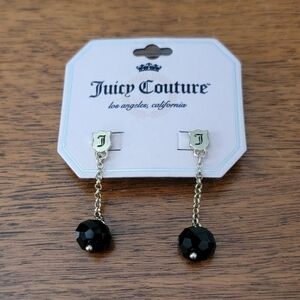 Juicy Couture gold & black dangle earrings